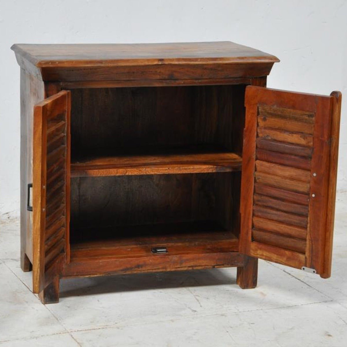 Wooden Sideboard, Kitchen Cabinet with Shutter Sliding Doors – handcrafted solid wood furniture