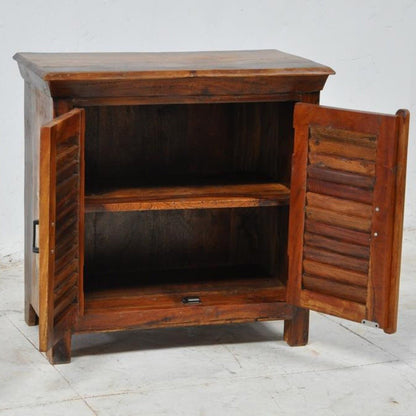 Wooden Sideboard, Kitchen Cabinet with Shutter Sliding Doors – handcrafted solid wood furniture