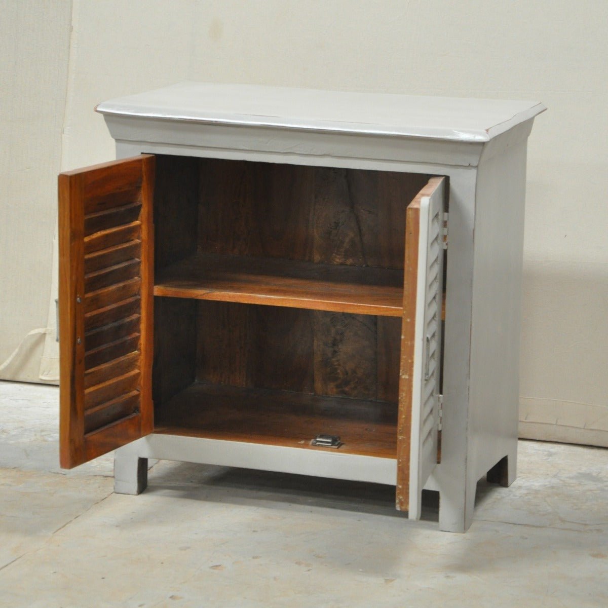 Wooden Sideboard, Kitchen Cabinet with Shutter Sliding Doors – handcrafted solid wood furniture