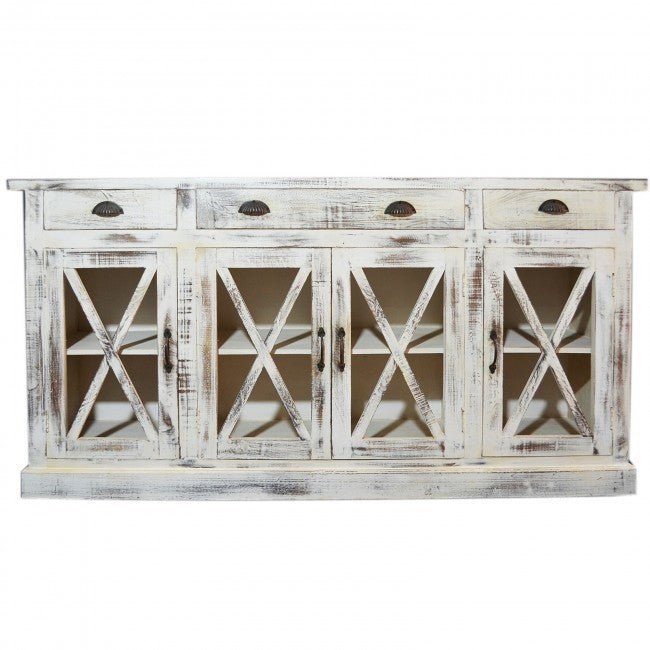 X Design Glass Door Wood Storage Sideboards & Cabinets by Hibashi Furniture – handcrafted solid wood furniture made in India