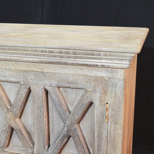X DESIGN SOLID WOOD DOOR SIDEBOARD - White wash - 110 - 40 - 90 – handcrafted solid wood furniture