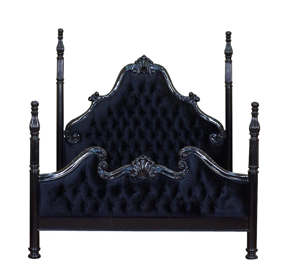 Zaraa Hand Carved Solid Wooden Tufted Bed – handcrafted solid wood furniture