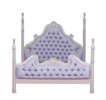 Zaraa Hand Carved Solid Wooden Tufted Bed – handcrafted solid wood furniture