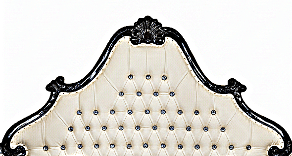 Zaraa Hand Carved Tufted Canopy Bed – handcrafted solid wood furniture